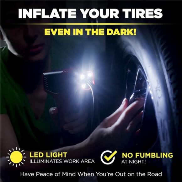 Tire Inflator with Pressure Gauge, Compact and Portable, Automatic Shut Off - Picture 5 of 7